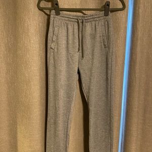 Gray stacked sweat pants